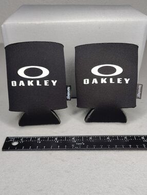 Oakley Black Koozie with White Logo - Set Of 2